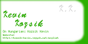 kevin kozsik business card